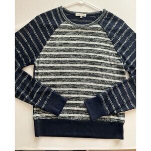 Rag & Bone Striped Knit Pullover Sweater Womens XS Blue White Raglan Casual Top